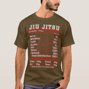 T-shirt Funny Jiu Jitsu Nutrition Facts Bjj Essence de cha