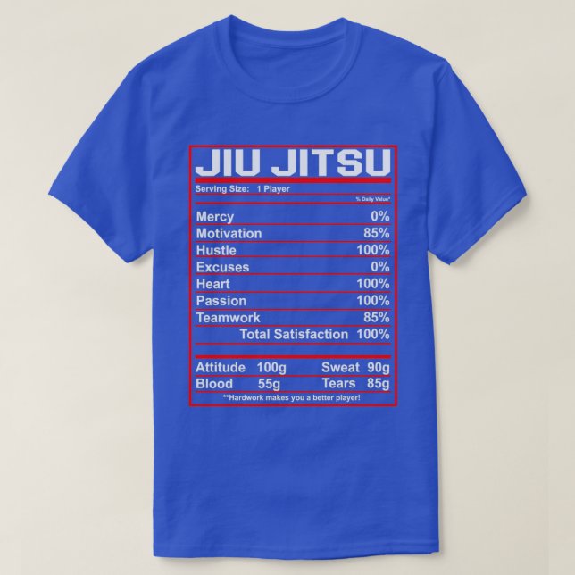 T-shirt Funny Jiu Jitsu Nutrition Facts Bjj Fighter 1 (Design devant)