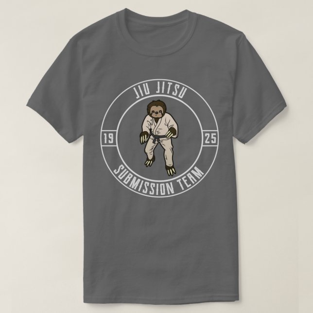 T-shirt Funny Jiu Jitsu Sloth Team BJJ and Grappling (Design devant)