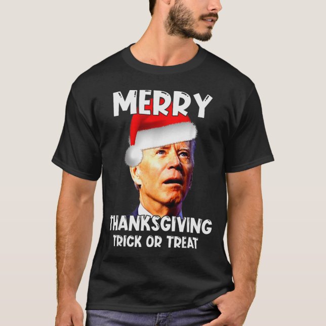 T-shirt Funny Joe Biden Santa Hat Merry Thanksgiving Chris (Devant)