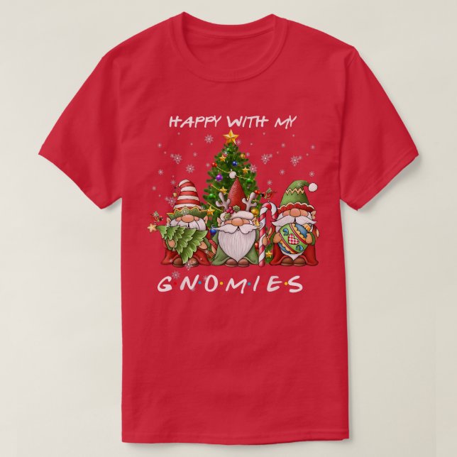 T-shirt Funny Joyeux Noël avec mes Gnomies Drôle Gnome (Design devant)