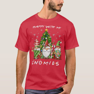 T-shirt Funny Joyeux Noël avec mes Gnomies Drôle Gnome