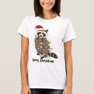 T-shirt Funny Joyeux Noël Racoon