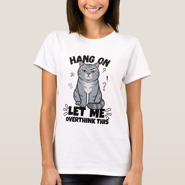 T-shirt Funny Judgmental Grey Cat Illustration (Devant)