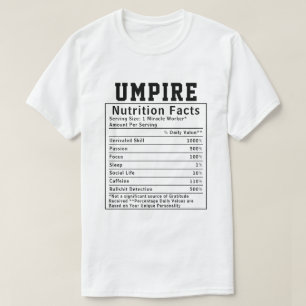 T-shirt Funny Juge-arbitre Nutrition Facts Sports Cadeau O