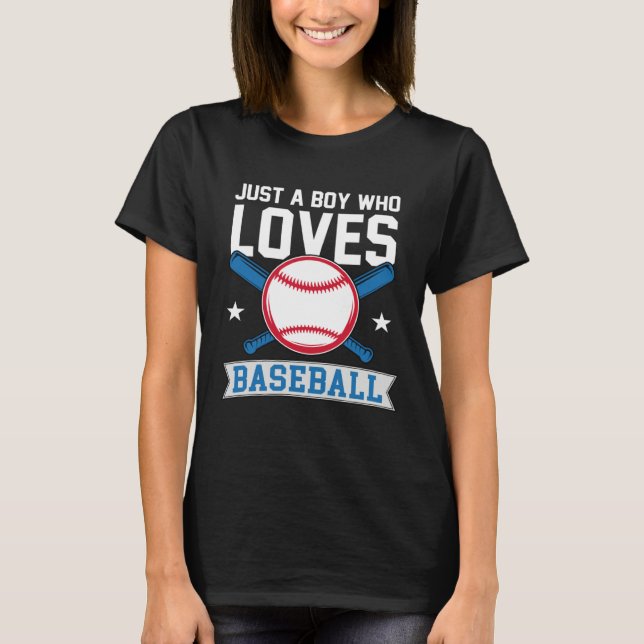 T-shirt Funny Just A Boy Who Loves Baseball Pitcher Catche (Devant)