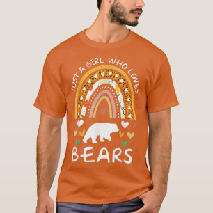 T-shirt Funny Just A Girl Who Loves Bears Rainbow Leopard