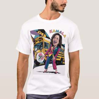 T-shirt Funny Kamala Harris devant l'autobus scolaire