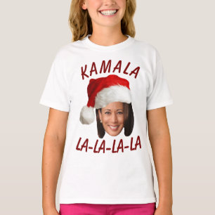 T-shirt Funny Kamala Harris Face Santa Hat Noël