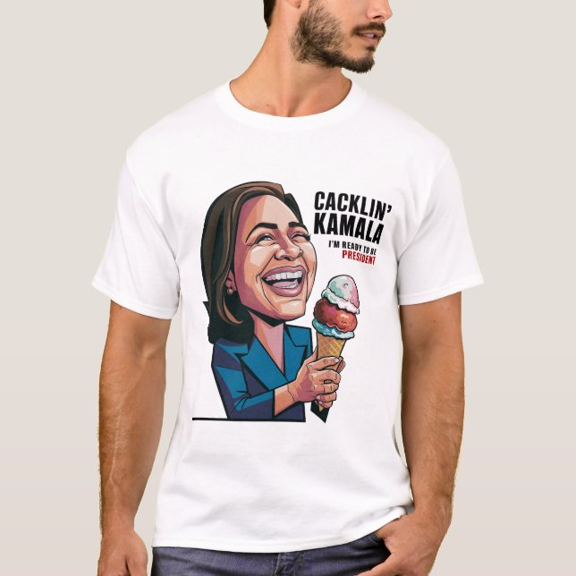 T-shirt Funny Kamala Harris mangeant de la crème glacée Po (Devant)