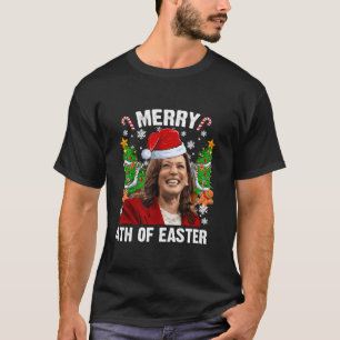 T-shirt Funny Kamala Harris Noël Santa Hat Joyeux 4e