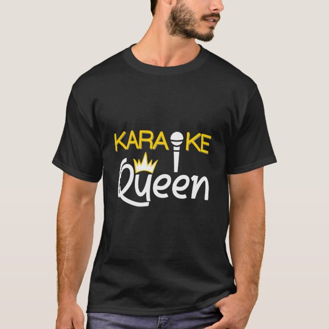 T-shirt Funny Karaoke Chemise Microphone Singer Reine Cade (Devant)