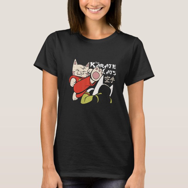 T-shirt Funny Karate Chat Fighting Kitten Kitty Fighter Co (Devant)