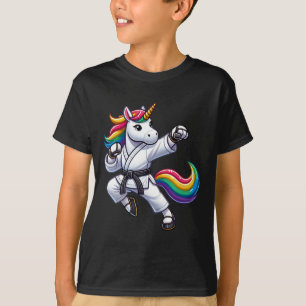 T-shirt Funny Karate Unicorn Ceinture noire Athlète Garçon