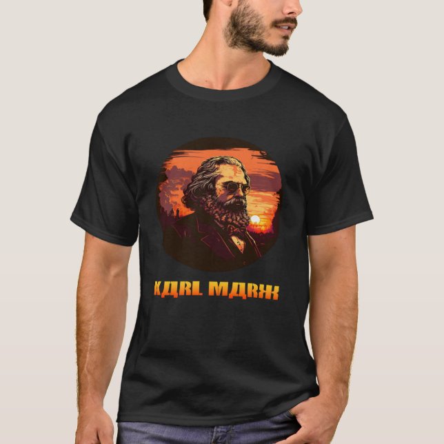 T-shirt Funny Karl Marx, Socialist, Communist (Devant)