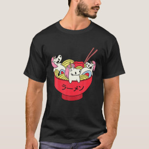 T-shirt Funny Kawaii Anime Japonais Ramen nouilles Unicorn