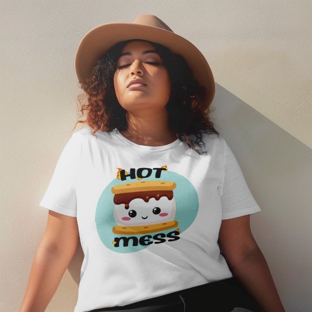 T-shirt Funny Kawaii Smores Hot Mess (No need to be “mallow-dramatic”. This fantastic hot mess sticker features some serious eye candy.)