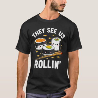 T-shirt Funny Kawaii Sushi Roll Nourriture Lover Humour po