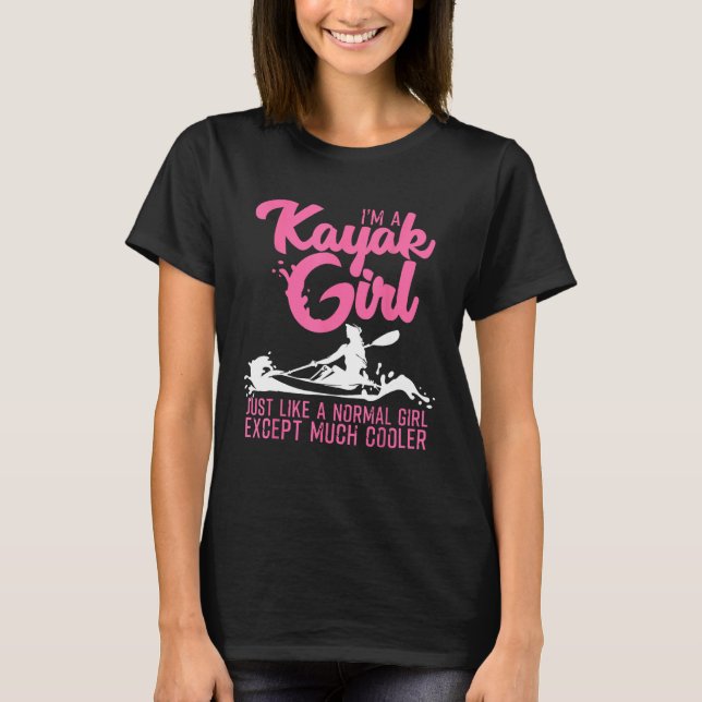T-shirt Funny Kayaking Girl Art pour femmes Cool Kayak Lov (Devant)