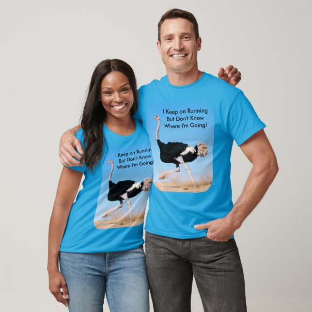 T-shirt Funny Keep on Running Ostrich Photo Unisex (Unisexe)