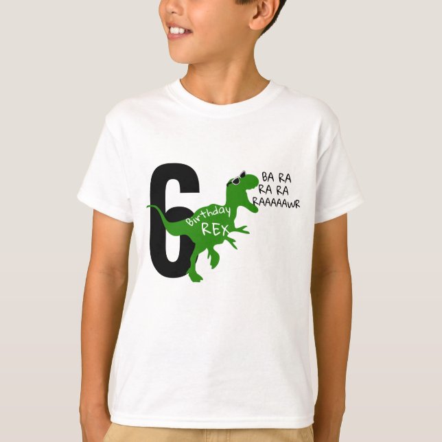 T-shirt Funny Kids Personnalisé Anniversaire chemise Dinos (Devant)