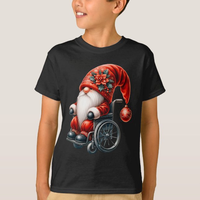 T-shirt Funny Kids Wheelchair Santa Graphic For Men Christ (Devant)