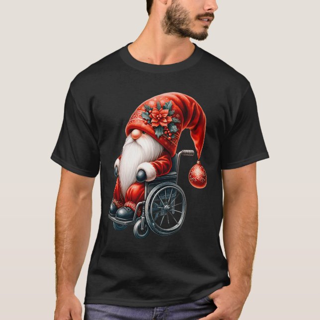 T-shirt Funny Kids Wheelchair Santa Graphic For Men Christ (Devant)