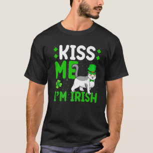 T-shirt Funny Kiss Me Je suis irlandais Scottish Fold Cat 