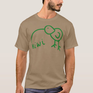 T-shirt Funny Kiwi Doodle Green