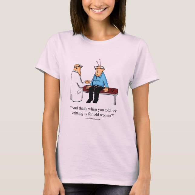 T-shirt Funny Knitters Humour Tee - shirt (Devant)