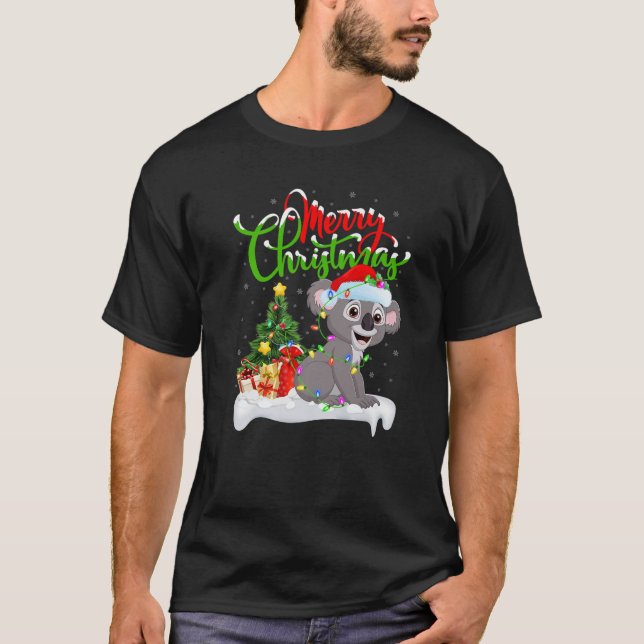 T-shirt Funny Koala Amoureux des animaux Xmas Éclairage Ko (Devant)