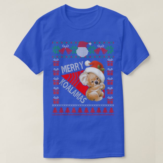 T-shirt Funny Koala illuminations de Noël laides Noël doux (Design devant)