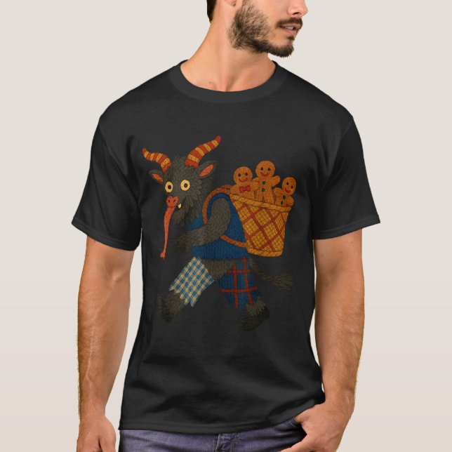 T-shirt Funny Krampus Gingerbread Yarn Art Creepy Holiday  (Devant)