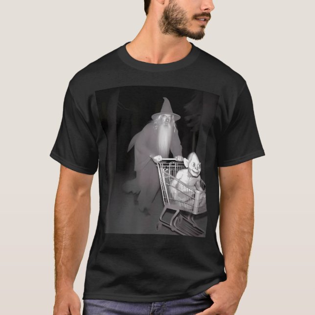 T-shirt Funny L O T. R Gan Dolf Wizard Panier Smeag (Devant)