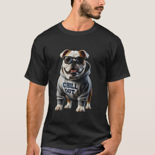 T-shirt Funny Lazy Anglais Chien Chien Chien Chillin Chien