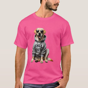 T-shirt Funny Lazy Labrador Retriever Chien Chien Chillin