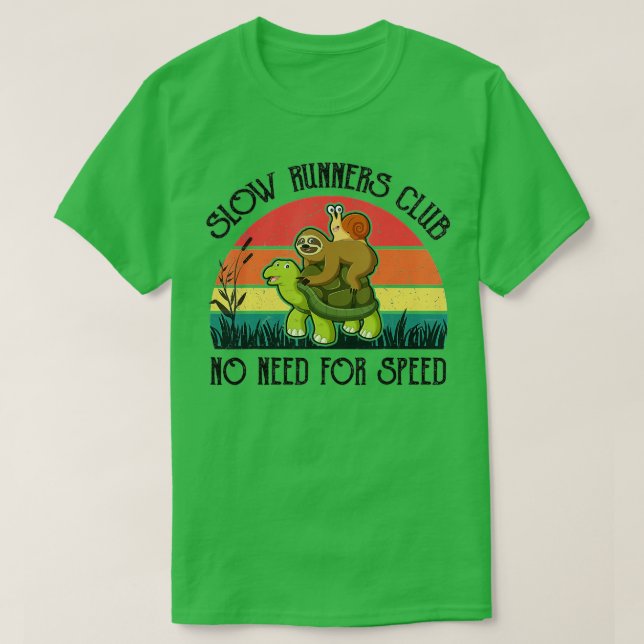 T-shirt Funny Lazy Sloth Snail Riding Turtle Coureurs Lent (Design devant)