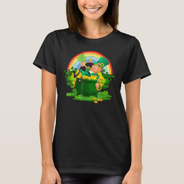 T-shirt Funny Leprechaun Boys Girls Men Women St. Patty's  (Devant)