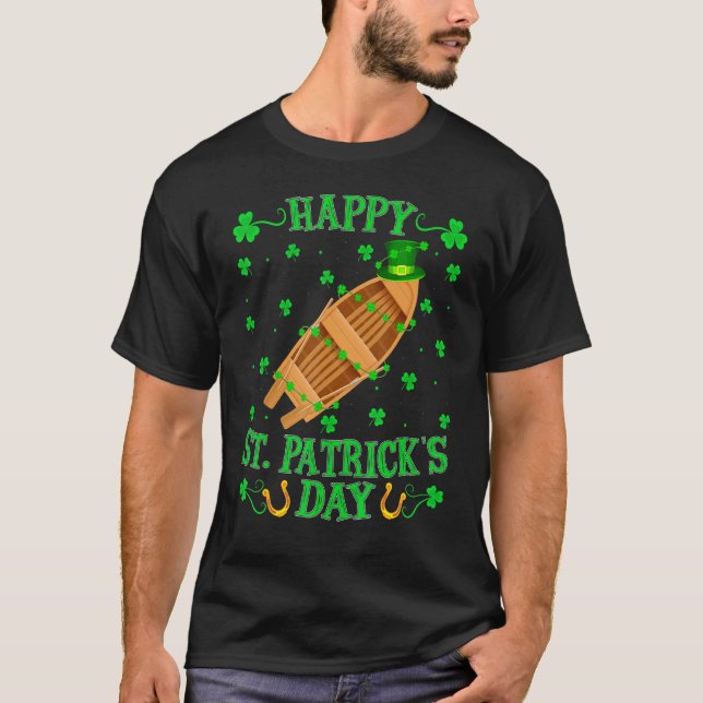 T-shirt Funny Leprechaun Casquette Pêche Bateau St Patrick (Devant)