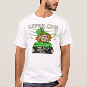 T-shirt Funny Leprechaun Leprecon Mugshot