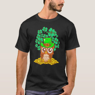 T-shirt Funny Leprechaun Owl Shamrock St Patrick S Day 202