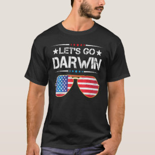 T-shirt Funny Lets Go Darwin Sarcastique Us Drapeau Vintag