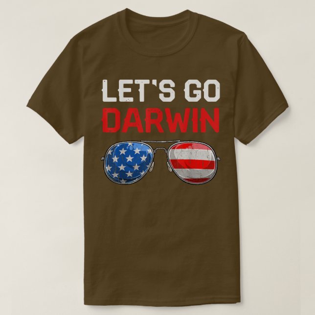 T-shirt Funny Lets Go DarwinRetro USA Flag Lets Go Darwin  (Design devant)