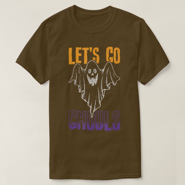 T-shirt Funny Let's Go Ghouls Retro Groovy Halloween Ghost (Design devant)