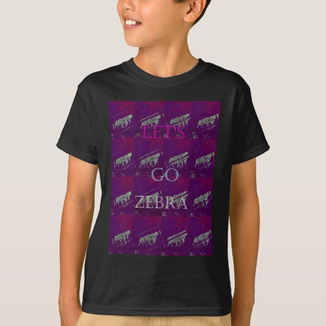 T-shirt Funny Lets Go Zebra Hakuna Matata motif Design Co (Devant)