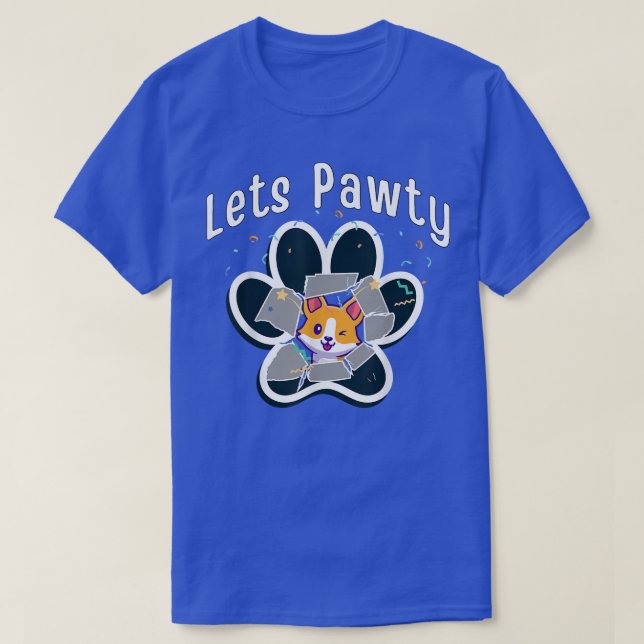 T-shirt Funny Lets Pawty Anniversaire Corgi Outfit Enfant  (Design devant)