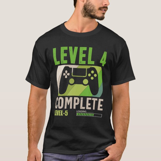T-shirt Funny Level 4 Complete Level 5 Loading Gamers 4Th (Devant)