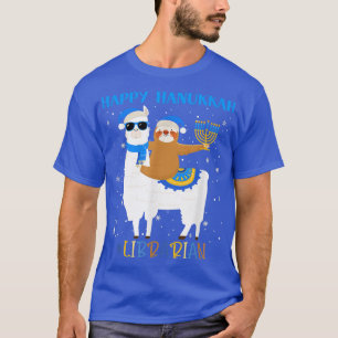 T-shirt Funny Librarian Llama Sloth Menorah Hanoukka Chanu