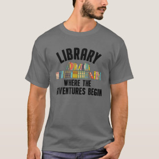 T-shirt Funny Library Art For Men Women Bookworm Lecture B
