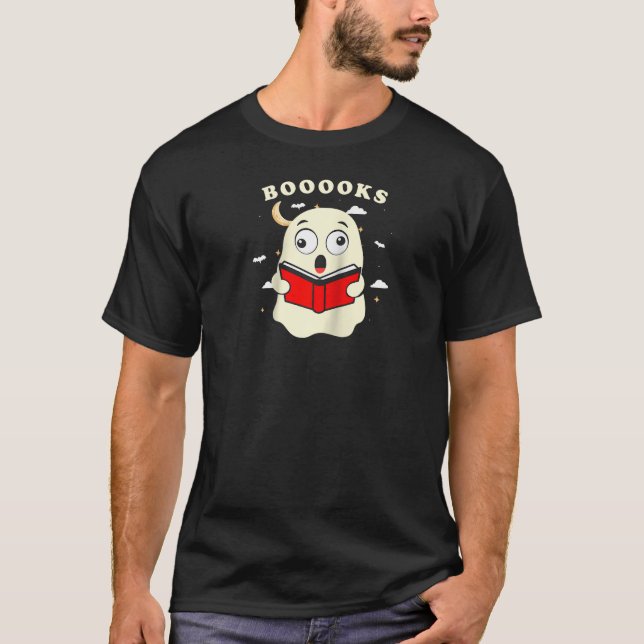 T-shirt Funny Livres Halloween Ghost Lecture Bibliothèque  (Devant)